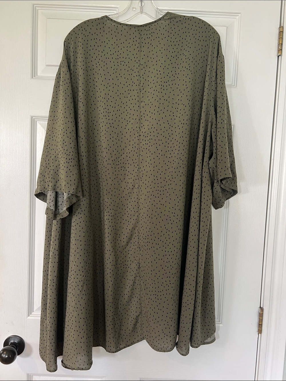 Olive Polka Dot Lightweight Kimono Cardigan - Picture 4 of 4